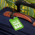 Étiquette À Bagage Drôle Sac Personnalisé Attention Voyage Vert<br><div class="desc">Ne vous inquiétez plus de perdre votre sac avec cette drôle d'étiquette verte à bagages. Personnalisez-le facilement et rapidement avec votre nom et vos coordonnées — et changez même de couleur arrière - plan. Quelle que soit votre destination en cette période de vacances, assurez-vous que vos bagages se démarquent avec...</div>