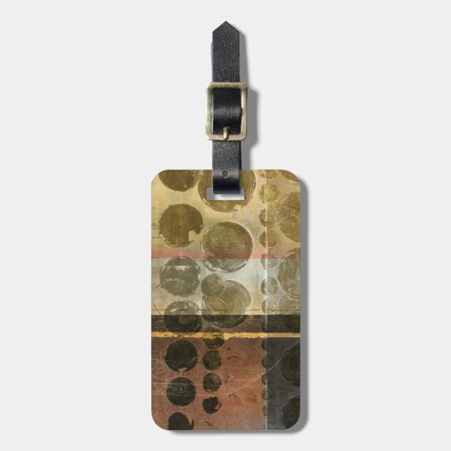 Étiquette À Bagage Droplets verts circulaires (Devant Vertical)