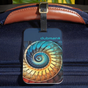 Étiquette À Bagage Dubman fait du Design : Spectre de Fibonacci Lumin