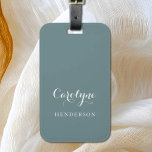 Étiquette À Bagage Dusty Blue<br><div class="desc">Accessoire de voyage simple et élégant bleu vert vert.</div>