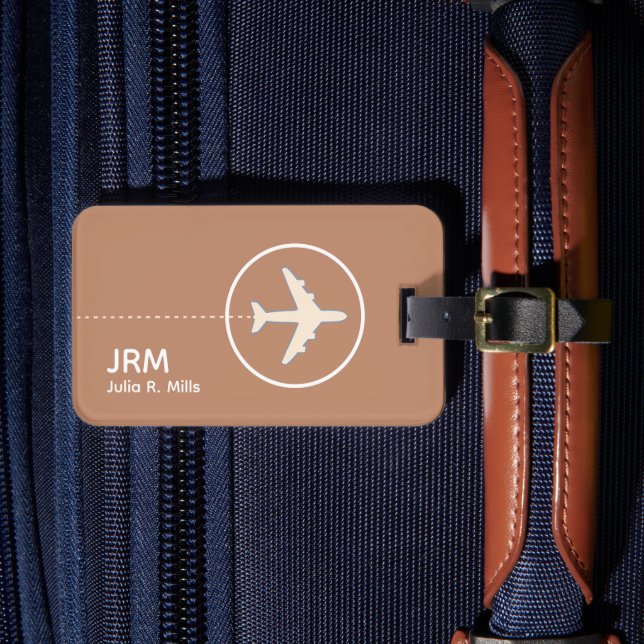 Étiquette À Bagage Earthy Boho Warm Terracotta Brown (Insitu Rectoal 4)