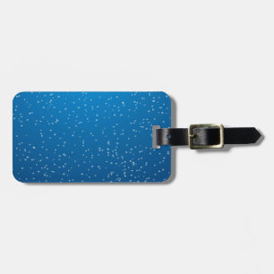 Étiquette À Bagage Eau bleue profonde et bulles TIny