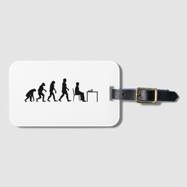 Étiquette À Bagage Échecs - Évolution du joueur d'échecs (Devant Horizontal)