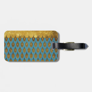 Étiquette À Bagage Echelles de Parties scintillant de sirène Gold Shi