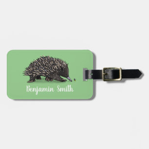 Étiquette À Bagage Echidna mignonne avec dessin animé d'abeille