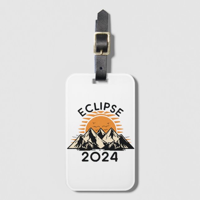 Étiquette À Bagage Éclipse solaire totale 2024 (Devant Vertical)