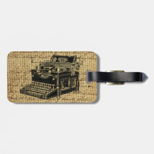 Étiquette À Bagage écriture de journaliste burlap machine à écrire an
