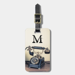 Étiquette À Bagage Écrivain de type vintage Monogramme victorien étiq