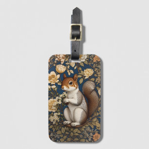 Étiquette À Bagage Écureuil Avec Fleurs Acacia William Morris