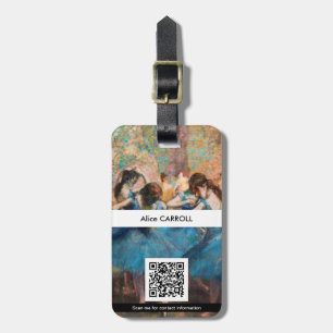 Étiquette À Bagage Edgar Degas - Danseurs en bleu - QR Code