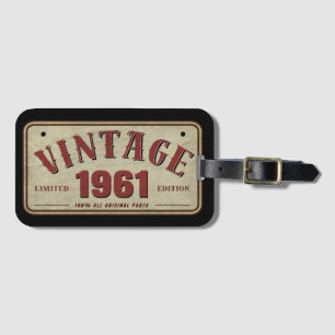 Étiquette À Bagage Édition limitée vintage 1961, toutes pièces d'orig