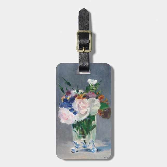 Étiquette À Bagage Edouard Manet - Fleurs dans un Vase de Cristal (Devant Vertical)