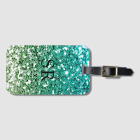 Effet de Parties scintillant Ombre Vert Initiales 
