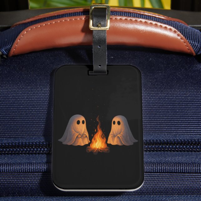 Étiquette À Bagage Éffrayant Feu de Feu de Feu de nuit Art - Hallowee (Insitu Rectoal 2)