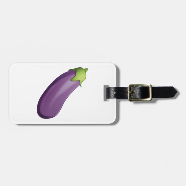 Étiquette À Bagage Eggplant - Emoji (Devant horizontal)