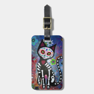 Étiquette À Bagage EL Gato de Dia de los Muertos Cat