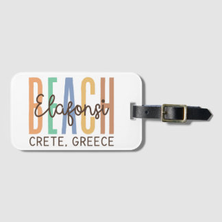 Étiquette À Bagage Elafonsi Beach Crète Grèce (Sables)