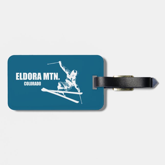 Étiquette À Bagage Eldora Mountain Colorado Skier (Dos horizontal)