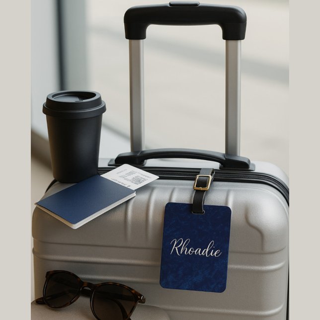 Étiquette À Bagage Élégant bleu nuit (Créateur téléchargé)