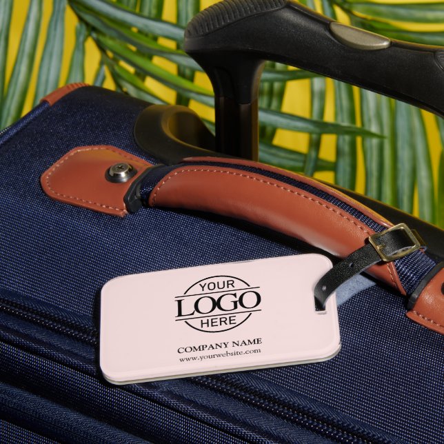 Étiquette À Bagage Élégant Blush Pink Entreprise Logo d'entreprise (Insitu Rectoal 3)