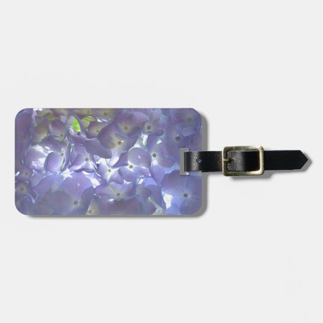 Étiquette À Bagage Élégant boho poussiéreux floral violet clair fleur (Devant horizontal)