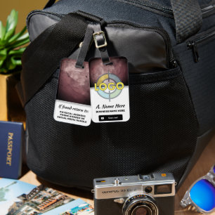 Étiquette À Bagage Élégant Burgundy Stone Moderne Marque Logo Personn