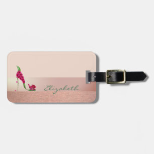 Étiquette À Bagage Élégant Chic et Stylé, Fleur Talon Haut