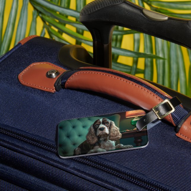 Étiquette À Bagage Elégant Cocker Spaniel Classic Portrait Design (Insitu Rectoal 3)