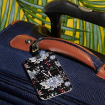 Elégant crâne Roses argent noir