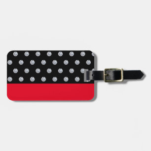Étiquette À Bagage Élégant Étiquette de Bagage Noir Rouge Argent