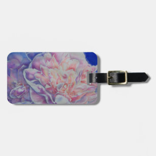 Étiquette À Bagage Élégant floral aquarelle pastel bleu blanc rose 