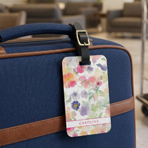 Étiquette À Bagage Élégant floral chic étiquette de bagage girly styl