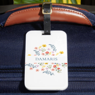 Étiquette À Bagage Élégant floral personnalisé bagage étiquette