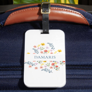 Étiquette À Bagage Élégant floral personnalisé bagage étiquette