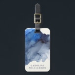 Étiquette À Bagage Elégant Indigo Abstraite aquarelle personnalisée<br><div class="desc">Élégant Indigo Abstrait Aquarelle personnalisée Marque de bagage</div>