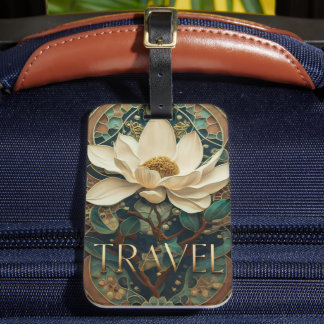 Étiquette À Bagage Elegant Lotus Flower 