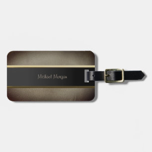 Étiquette À Bagage Elégant Luxe, Look Cuir