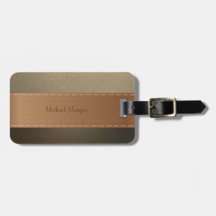 Étiquette À Bagage Élégant Luxe ,Rétro ,Couture,Cuir Aspect