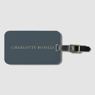Étiquette À Bagage Élégant Minimaliste Classique Charbon Professionne