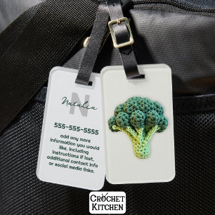 Étiquette À Bagage Élégant minimaliste Crochet Broccoli Nom