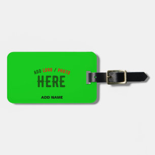 ÉTIQUETTE À BAGAGE ÉLÉGANT MODERNE PERSONNALISÉ LIME VERT VÉRIFIÉ MAR