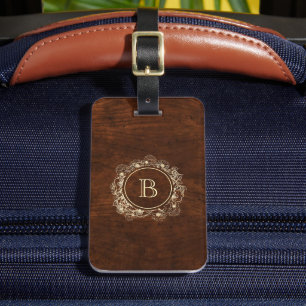 Étiquette À Bagage Élégant monogramme