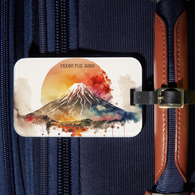 Étiquette À Bagage Élégant Mont Fuji Japon peinture (Insitu Rectoal 4)