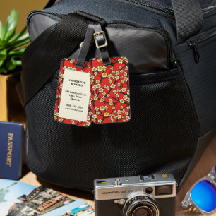Étiquette À Bagage Élégant Motif sans couture en fleur de cerisier (9