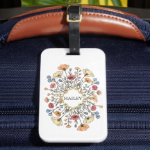 Elegant Pastel Floral Personalized Luggage Tag