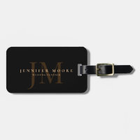 Élégant professionnel en or noir clair Monogramme