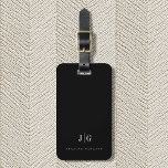 Étiquette À Bagage Élégant professionnel simple Monogramme minimalist<br><div class="desc">Marque de bagage moderne et élégante avec votre monogramme dans une mise en page de typographie haut de gamme. Personnalisation professionnelle et simple.</div>