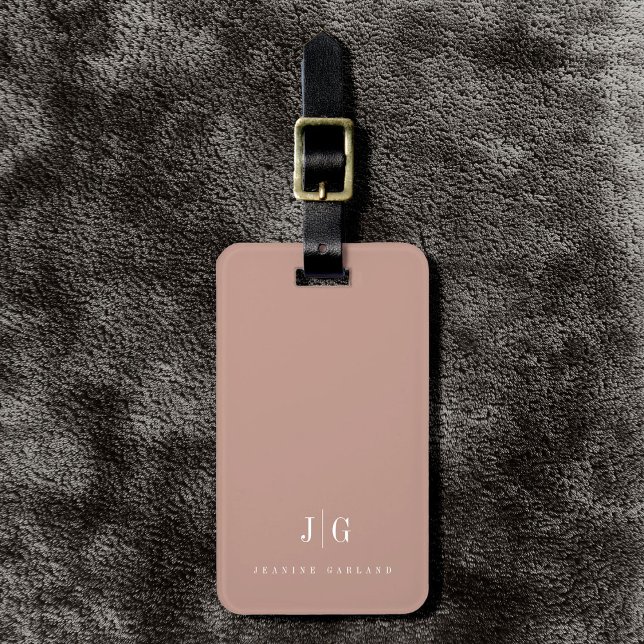 Étiquette À Bagage Élégant professionnel simple Monogramme minimalist (Créateur téléchargé)