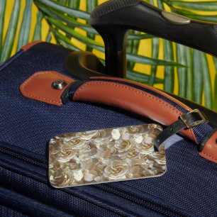 Étiquette À Bagage Élégant Rose floral Motif pétal