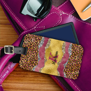 Étiquette À Bagage Élégant rose rousse poster de animal monocorograph